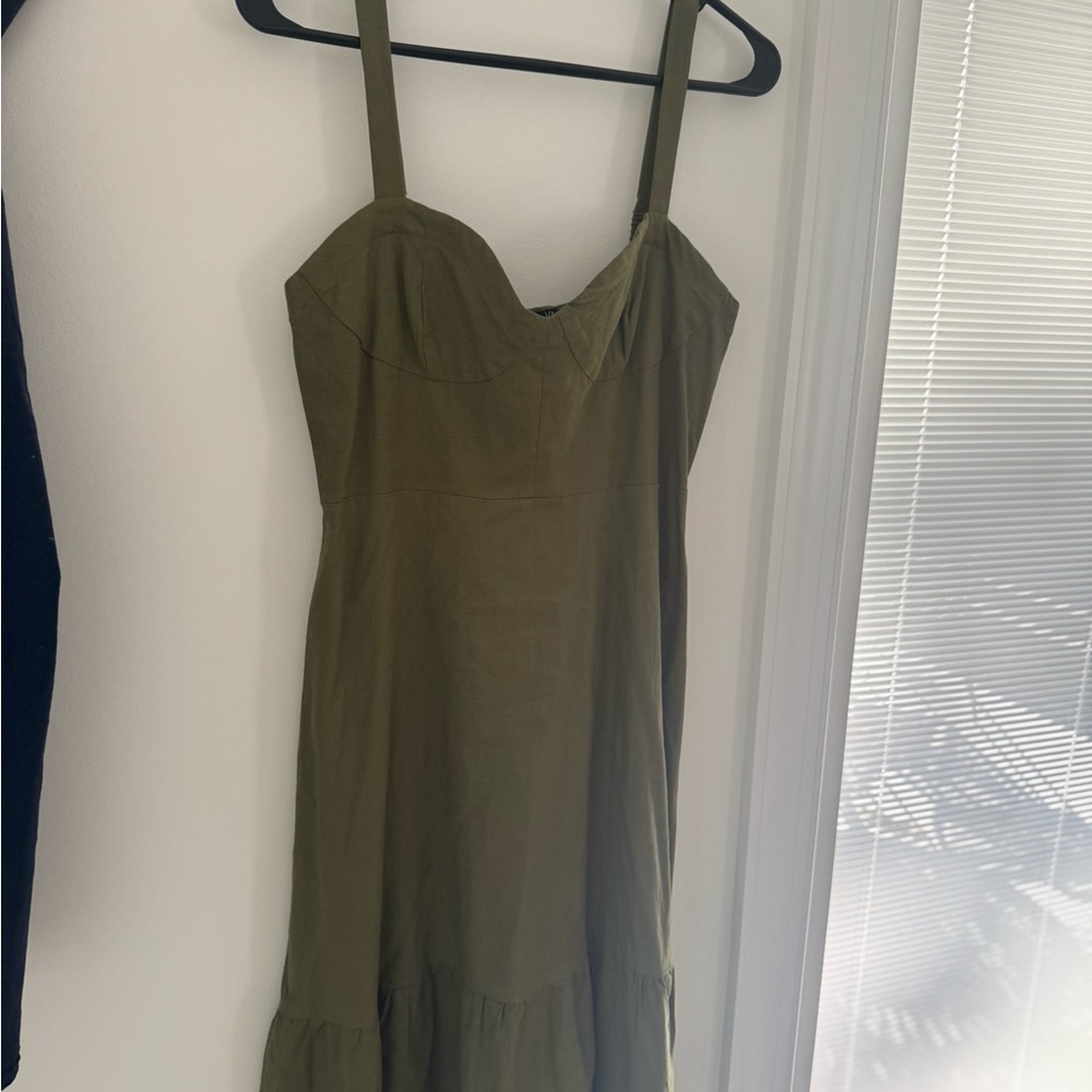 Olive Green Sleeveless Dress
